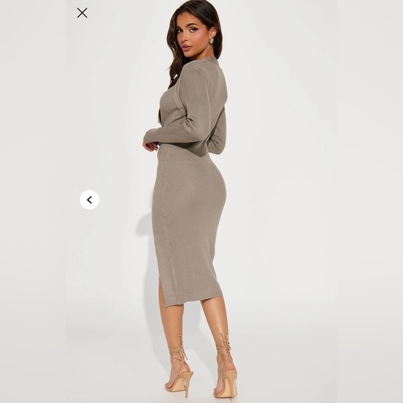 Reverie Attitude Midi Dress - taupe - Picture 2 of 3